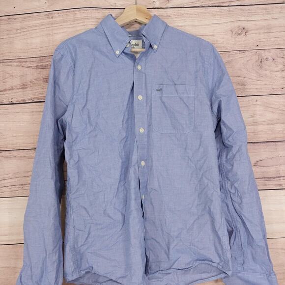 Abercrombie & Fitch Shirt Mens Medium Blue Muscle Fit Button Down Long Sleeve - Picture 1 of 9